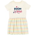 thumbnail image 3 of Inktastic 4th of July Boom Y'all with Red White and Blue Stars Girls Toddler Dress, 3 of 5
