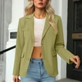 thumbnail image 4 of Rohuuque Blazers for Women Business Casual Long Sleeved Double Pocket Suits Jackets Lightweight Slim Fit Work Office Jacket with Pockets Olive Green, 4 of 7