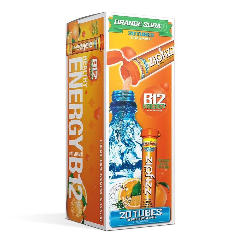 Zipfizz Healthy Energy Drink Mix, Orange Soda, 20 Count