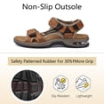 thumbnail image 4 of Mens Sports Sandals Leather Air Cushion Anti Slip Comfortable Beach Shoes Open Toe Leather Hiking Fisherman Shoes Brown 11 US, 4 of 7