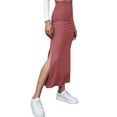 thumbnail image 3 of Women Half Dress, Solid Color Spring Fall Summer Street Casual Party Split Hem High Waist Skirt, 3 of 6