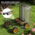 thumbnail image 3 of CAMMOO 600lbs Utility Heavy-Duty Garden Dump Cart Wagon 4 Cu.Ft with 10" NO-FLAT TIRES for Landscaping Gardening, 3 of 10