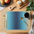 thumbnail image 2 of Blue Teal Yellow Ombre Placemats Set of 6, Farmhouse Modern Gradient Art Placemats for Dining Table, Place Mats for Kitchen Tabletop, Waterproof Wipeable Dining Table Mats Set, 2 of 9