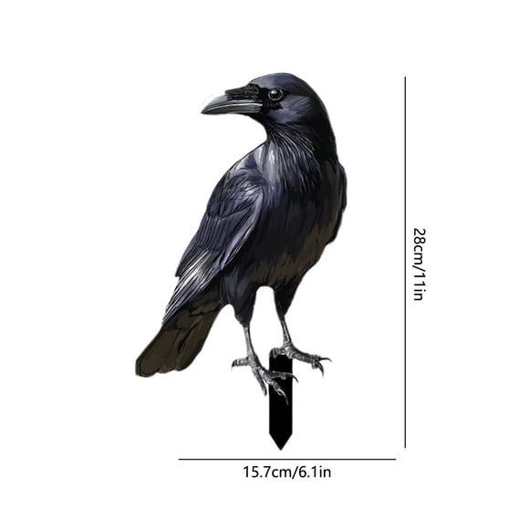 Chmadoxn Christmas Decorations, Halloween Crow Decorations Black Birds Yard Stake For Garden Party Christmas Tree Topper Outdoor Ornaments Spooky Themed Display Accessories Plastics insert
