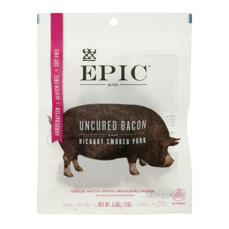 Epic Bites Uncured Bacon and Hickory Smoked Pork, 2.5 (Best Temp To Smoke Pork)