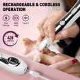 thumbnail image 6 of CshidWorld Cordless Electric Nail File, 10-Speed Nail Drill Kit with LED Light, Professional Portable Manicure Pedicure Tool for Thick Nails, Hand & Foot（White）, 6 of 9