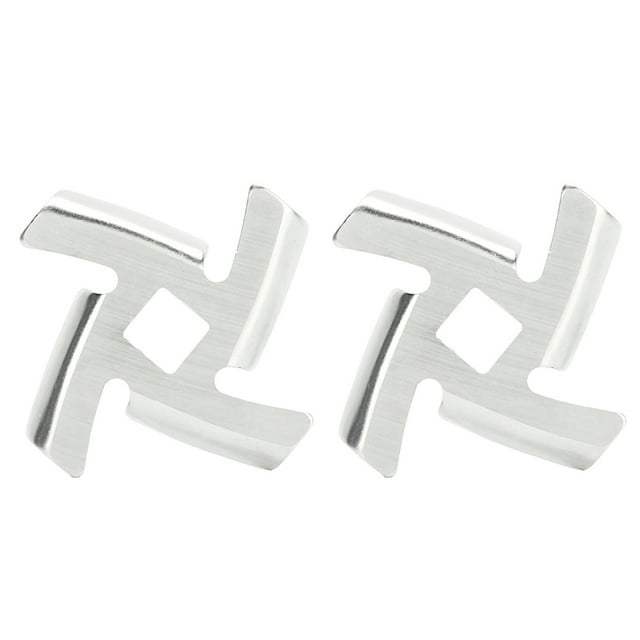 Pièces de Hachoir à Aliments 2 Pcs Lame de Hachoir à Viande Disque de Plaque de Broyage en Acier Inoxydable 304 Accessoire pour Hachoir de Type 5#/B Trou de 8mm Lame Croisée