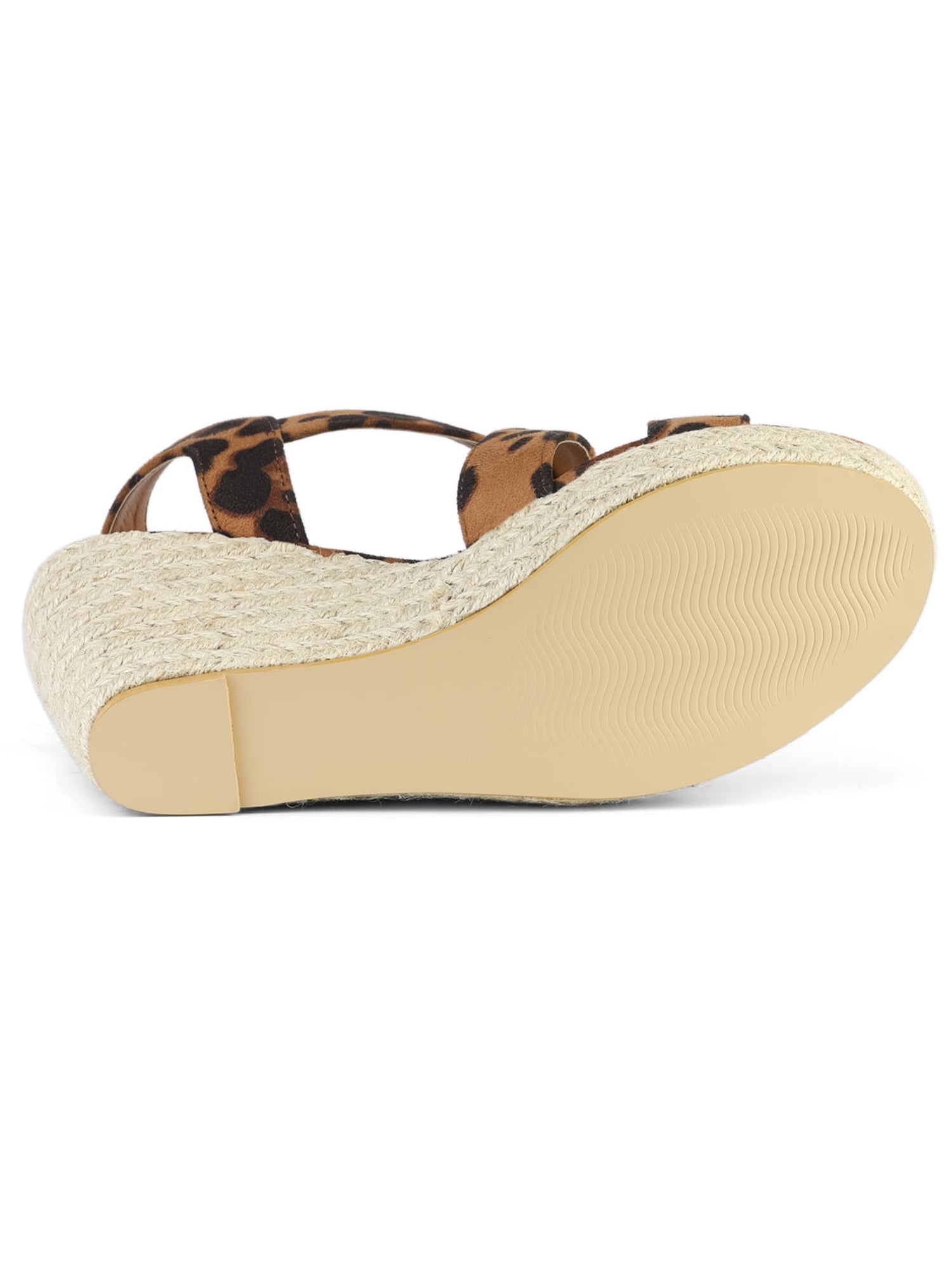 DARING DIVA Women's Stylish Espadrilles Platform Slingback Wedges Sandals Leopard 9