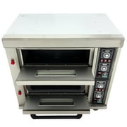 Gas Heating Commercial Movable Double-decker Pizza Electric Oven Independent Temperature Control 220V