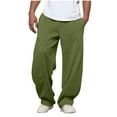 thumbnail image 3 of LONKITO Mens Sweatpants with Pockets Athletic Workout Sweat Pants Baggy Comfy Solid Color Sweatpants Open Bottom Army Green S, 3 of 7