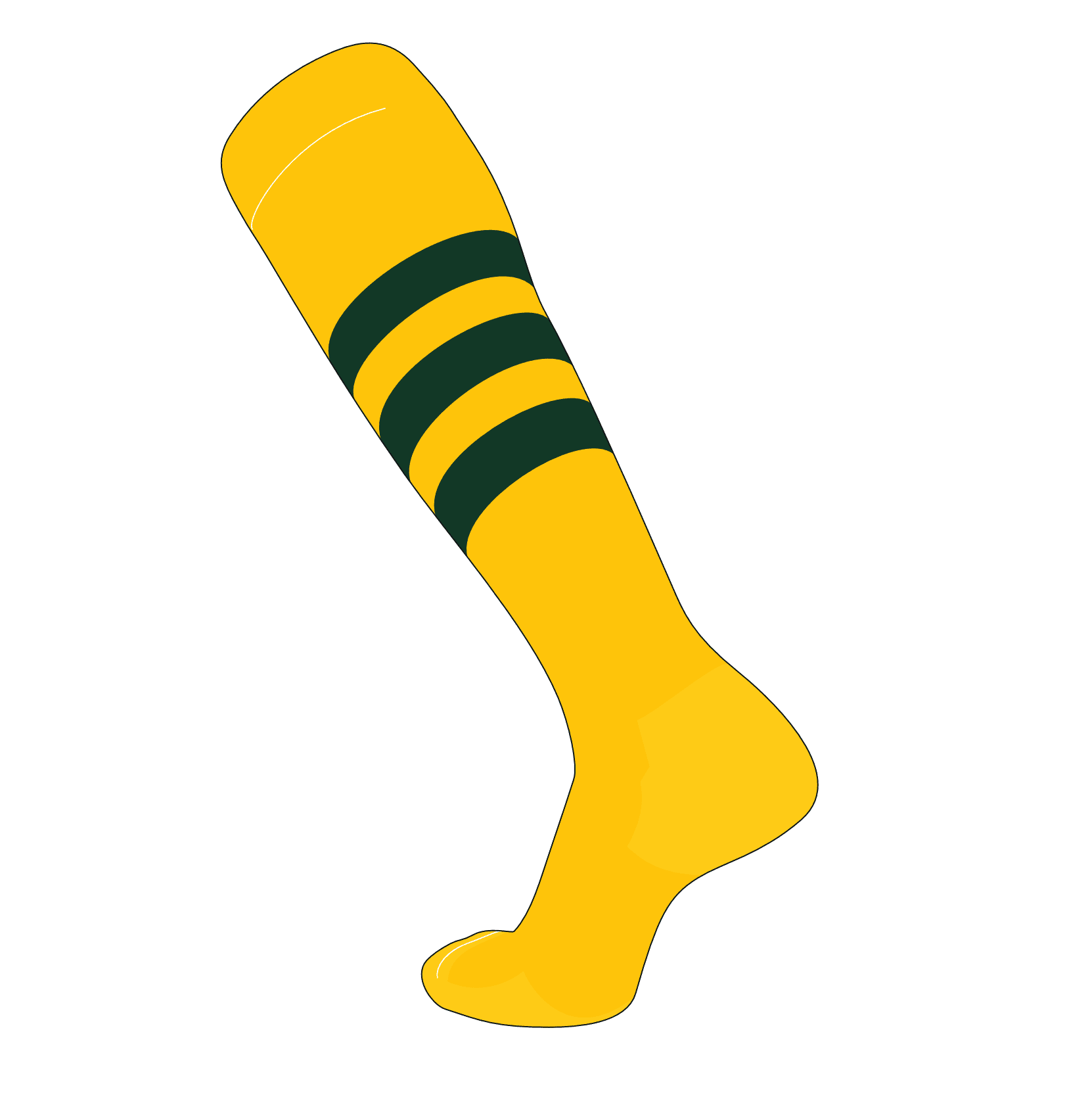 Gold Dk Green F, 5in TCK Elite Baseball Knee High Stirrup Socks White 