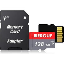BERGUF 128GB High Speed Flash Memory Card with SD Adapter, Compatible for Smartphones, Tablets, Cameras and More