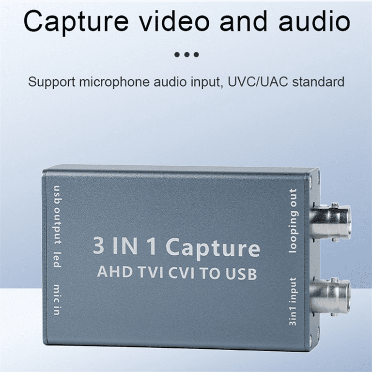 AHD Video Capture Card TVI CVI to USB Video Card 1080P 60fps Video  Record Box for y12353