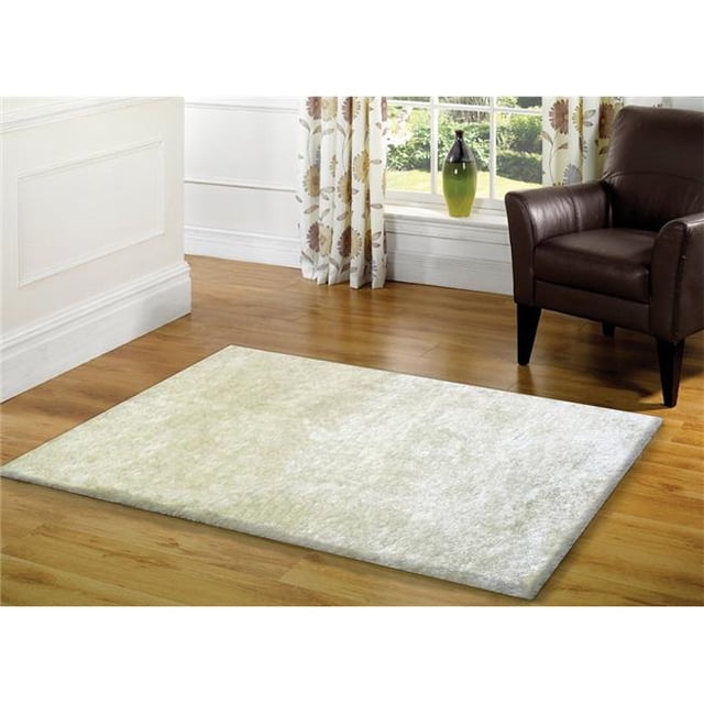 Amazing Rugs A1004-57 5 x 7 Pi Shaggy Fuzzy Main Touffeté Zone Tapis en Blanc