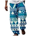 thumbnail image 2 of Business Casual Pants for Men Printed Mid Waisted Dashiki Traditional Style Trouser Summer Hawaii Holiday Beach Floral Pants Trousers 2025 Fall Slacks with Pockets, 2 of 5