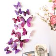 thumbnail image 1 of DPTALR 12 Pcs Autocollants Muraux Décorations Maison Papillon 3D Arc-en-Ciel Violet, 1 of 2
