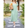 thumbnail image 5 of Avidlove Long Nightgowns for Women Henley Floral Ladies Gowns Short Sleeve Btton Neck Nightdress House Dress Sleepwear with Pockets, 5 of 7