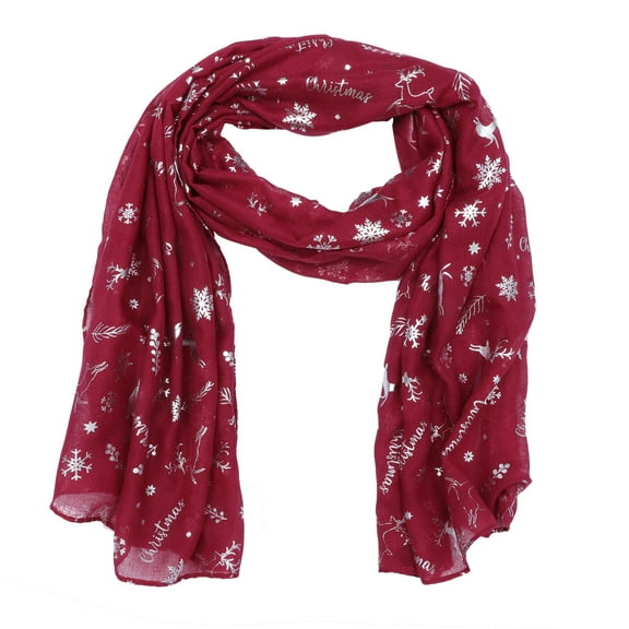 WHAMVOX  Snowflake Printed Scarf Shawl for Women Christmas Man Woman