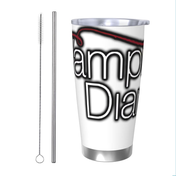 Vaso de 20 oz de The Vampire Diaries, taza de viaje de café con aislamiento al vacío de acero inoxidable, taza de café, taza de viaje con tapa, taza térmica para exteriores