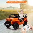 thumbnail image 6 of Shininglove 12V Ride on Truck, Boys Electric Car with Music, Adjustable Safety Belt, Bright LED Lights, Wear-Resistant Tire & Lockabel Door, Orange, 6 of 7