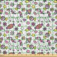 thumbnail image 2 of Ambesonne Unicorn Fabric by the Yard Microfiber, Unicorn Candies Stars, 2 Yards, Yellow Lilac Pink, 2 of 2