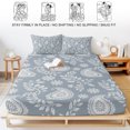 thumbnail image 5 of Twin Sze Fitted Sheet Set - Blue Paisley 2 Piece Bedding Sets 16" Deep Pocket Fitted Sheet with 1 Pillowcase, Ethnic Vintage Floral Botanical Abstract Brushed Microfiber Hotel Luxury Bed Sheets, 5 of 9