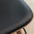 thumbnail image 5 of FOWEOAIU Bar Stools with Cane Back Leather Upholstered Swivel 26" Counter Stool for Bar Kitchen Island Bistro , Black (Set Of 2), 5 of 8