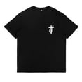 thumbnail image 2 of Jesus Made Me a Fishermen Print T Shirts for Mens Christian Cross Fish Hook Graphic Tees Short Sleeve Casual Tops for Daily Outfits Black,S, 2 of 8