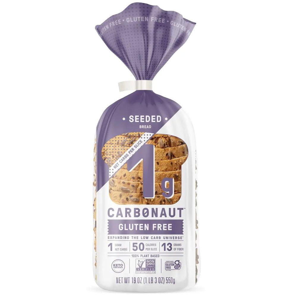 (8 Pack)Carbonaut Seeded Gluten Free Low Carb Bread, 19 oz.