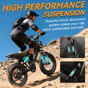 Electric Bike for Adults, PEAK 1500W, 20 Fat Tire, 48V 20Ah 30MPH Off-Road Ebike, Full Suspension E-Mountain Bike UL2849