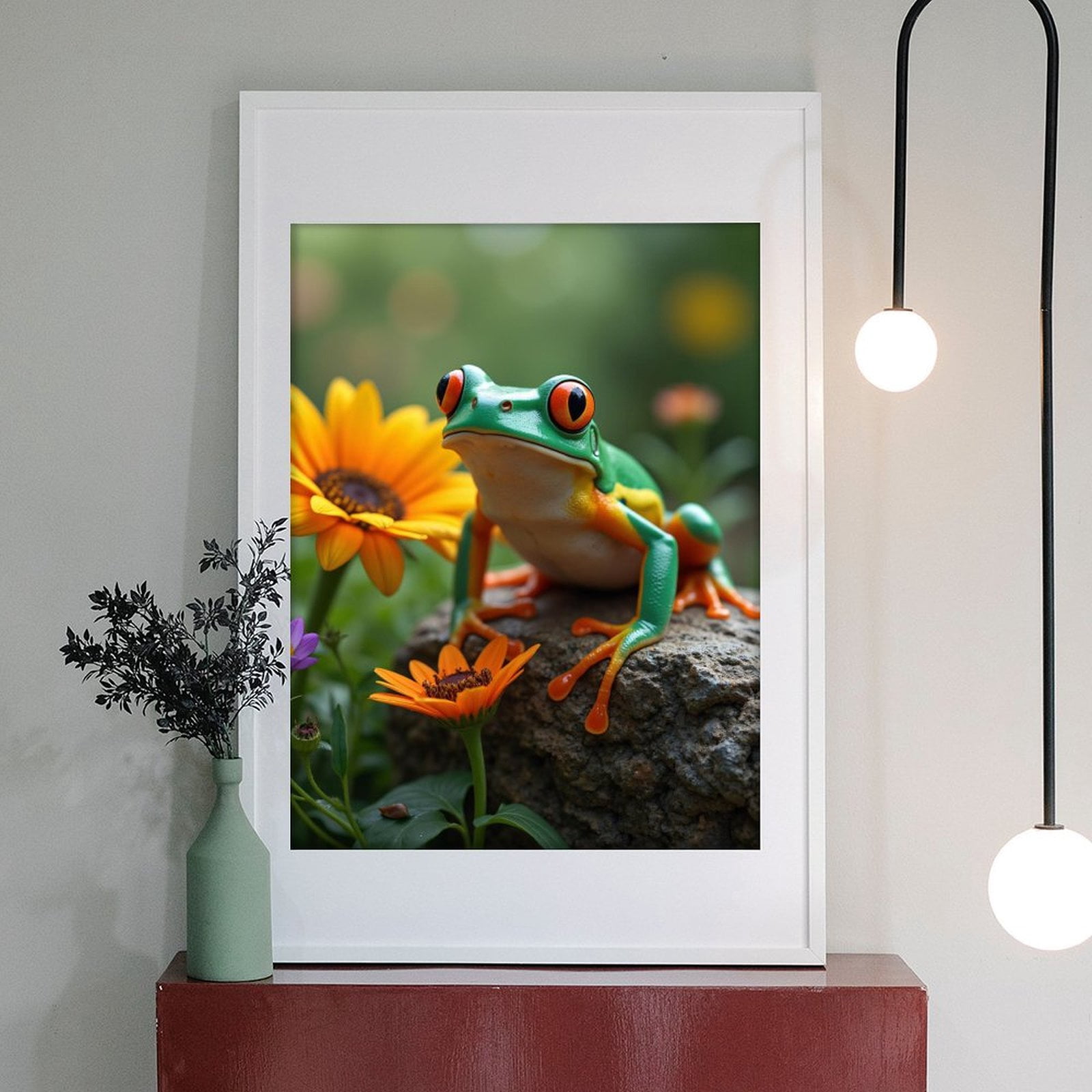 Diamond Art Kit for Adults, Frog On Rock With Colorful Flowers Diamond Painting for Adults Beginners, DIY Diamond Art Painting Kits, 5D Diamond Painting Crafts for Home Decor 12x16 Frameless