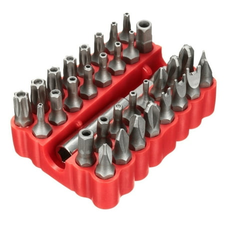 33pcs Tamper Proof CRV6150 Torx Hex Star Bit Set with Magnetic Holder for Any Drills Screwdriver Nutdrivers Bits Hand Tools with Storage