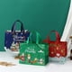 thumbnail image 2 of Seyotauo Christmas Tote Bags With Handles Multipurpose Non-woven Reusable Grocery Bags 12.8"x9.8"x6.7" Christmas Holiday Elements Design Bags for Christmas Party Shopping Holiday Gifting Xmas Decor, 2 of 2