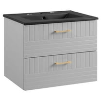 Modway Daybreak 24" Bathroom Vanity in Light Gray Black