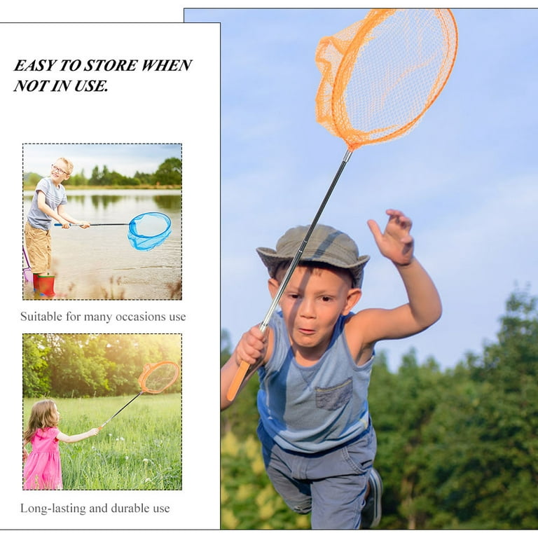 4 Pcs Catch Fish Kids+toys Playset Fishing Net Child Stainless Steel, Size: 83X19.5CM, Other
