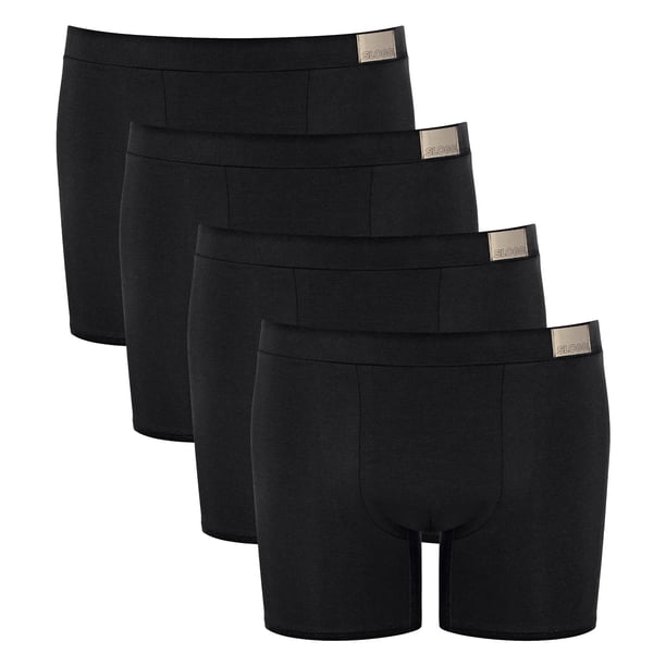 Sloggi calzoncillos para hombre, pack de 4 - GO Natural Short C4P, calzoncillos bóxer, algodón elástico Negro XL (X-Large)