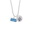 thumbnail image 2 of Delight Jewelry Royal Blue ''Little Sister'' with Heart Silvertone Script Initial Disc - B - Charm Necklace, 20"+3", 2 of 4