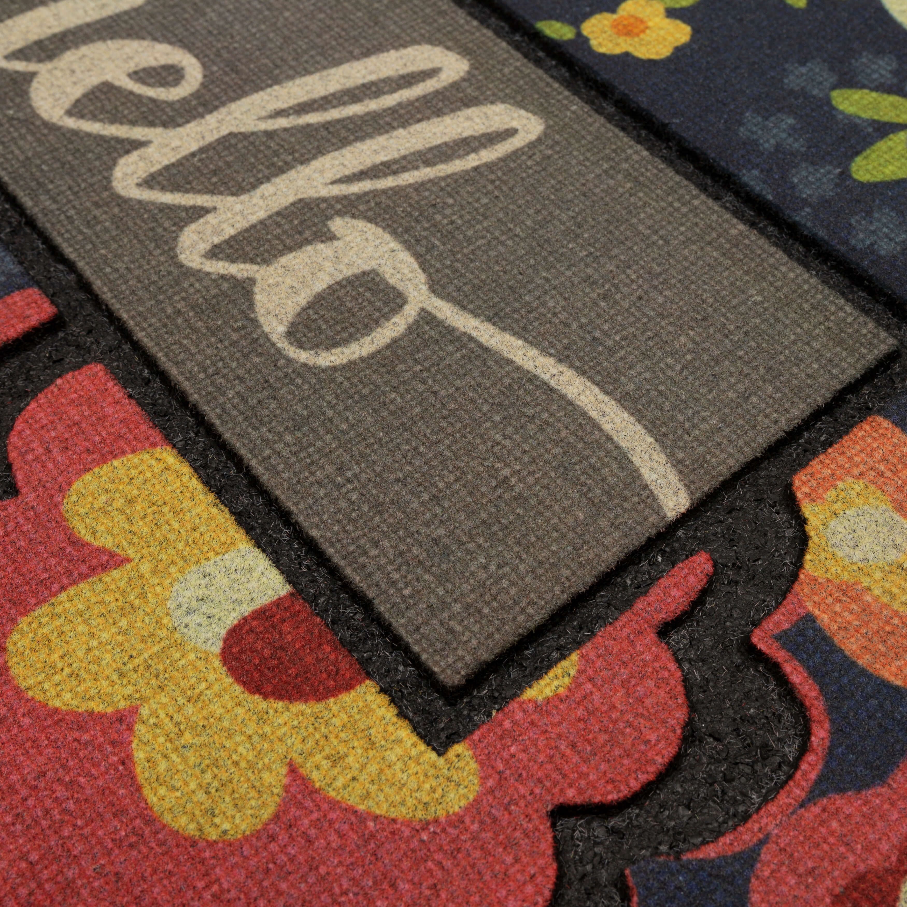 Mohawk Home Hello Garden Outdoor Polyester Door Mat, Multi, 1' 6" X 2' 6"