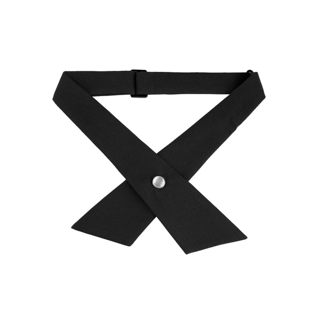 INSPIRE CHIC Nœud Papillon Unisexe d'Uniforme Scolaire Uni à Boutons Réglables à Croisillons Noir Taille Unique