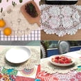 thumbnail image 7 of Coziro Handmade Crochet Lace Doily Table Placemat, Beige Washable Woven Round Dining Table Mat, Decorative Hollow-Out Centerpiece for Home Kitchen, 1 Pack, 7 of 7