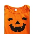 thumbnail image 3 of Sunisery 3PCS Newborn Infant Kids Baby Girls Halloween Pumpkin Face Romper Tutu Skirt Headband Set Orange Black 12-18 Months, 3 of 6