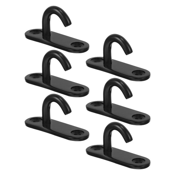 HOMEMAXS 6pcs Stainless Steel Wall Mount Hooks Heavy Duty Ceiling Hooks Marine Pad Eye Plate Hooks for Home Garden Outdoor Hanging Accessories M5