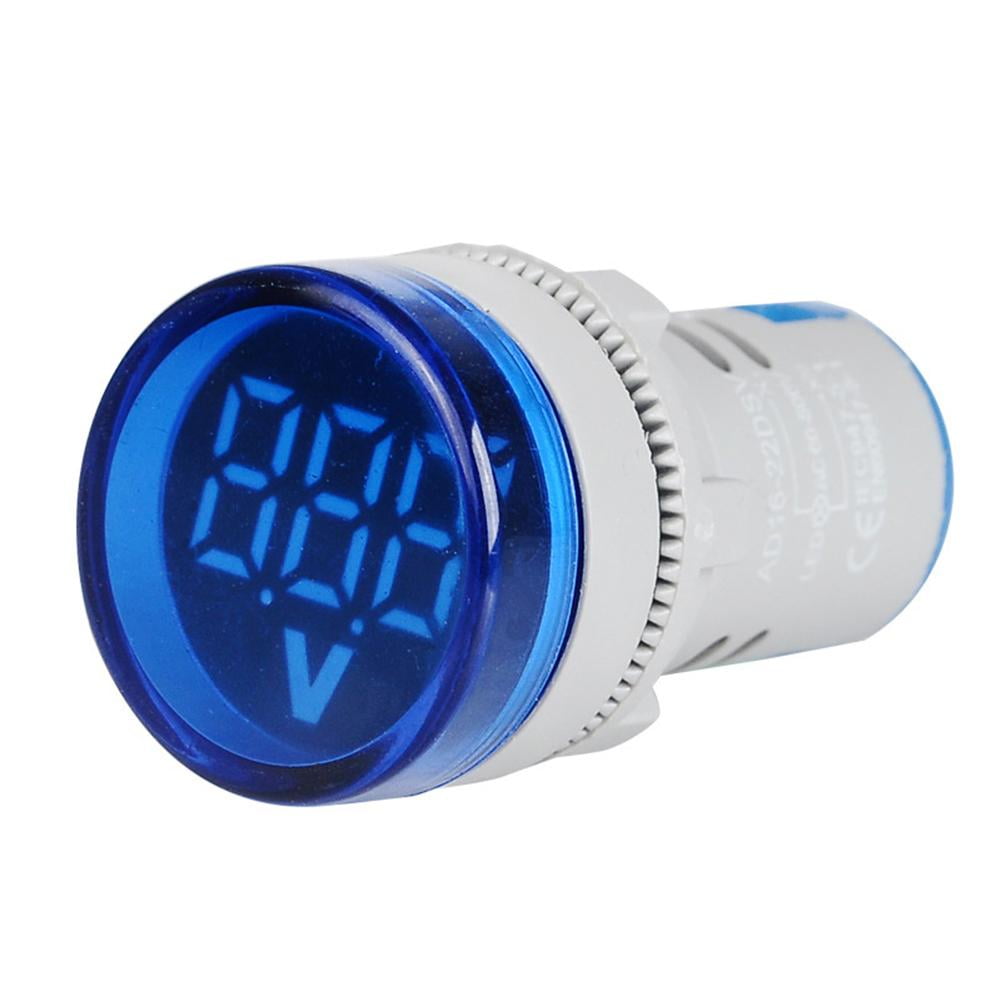 220V AC 22mm Round LED Digital Display Voltage Meter Ampermeter Monitor 
