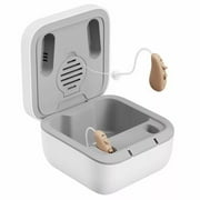 Ceretone FDA-Cleared OTC Behind-the-Ear Hearing Aids, Solid Beige, Rechargeable, Noise Reduction, Clear & Natural Sound