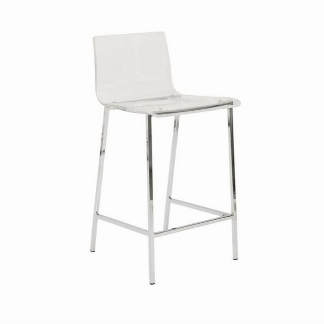 Plata Décor Tabouret en acrylique avec pieds en chrome