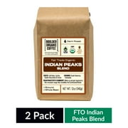 (2 pack) (2 Pack) Boulder Organic Coffee, Indian Peaks Blend Organic & Fair Trade Dark Roast Whole Bean Coffee, 12 oz Bag