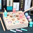 thumbnail image 3 of Juego de pesca para niños ANGGREK Tablero de Madera magnética con 2 cañas de pescar 8 insectos y 10 peces, 3 of 8