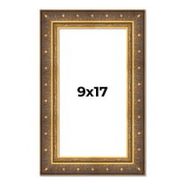 9x17 Frame Vintage Gold Solid Wood Picture Frame | 2.5 Inch Moulding Width | Ornate Bronze Museo
