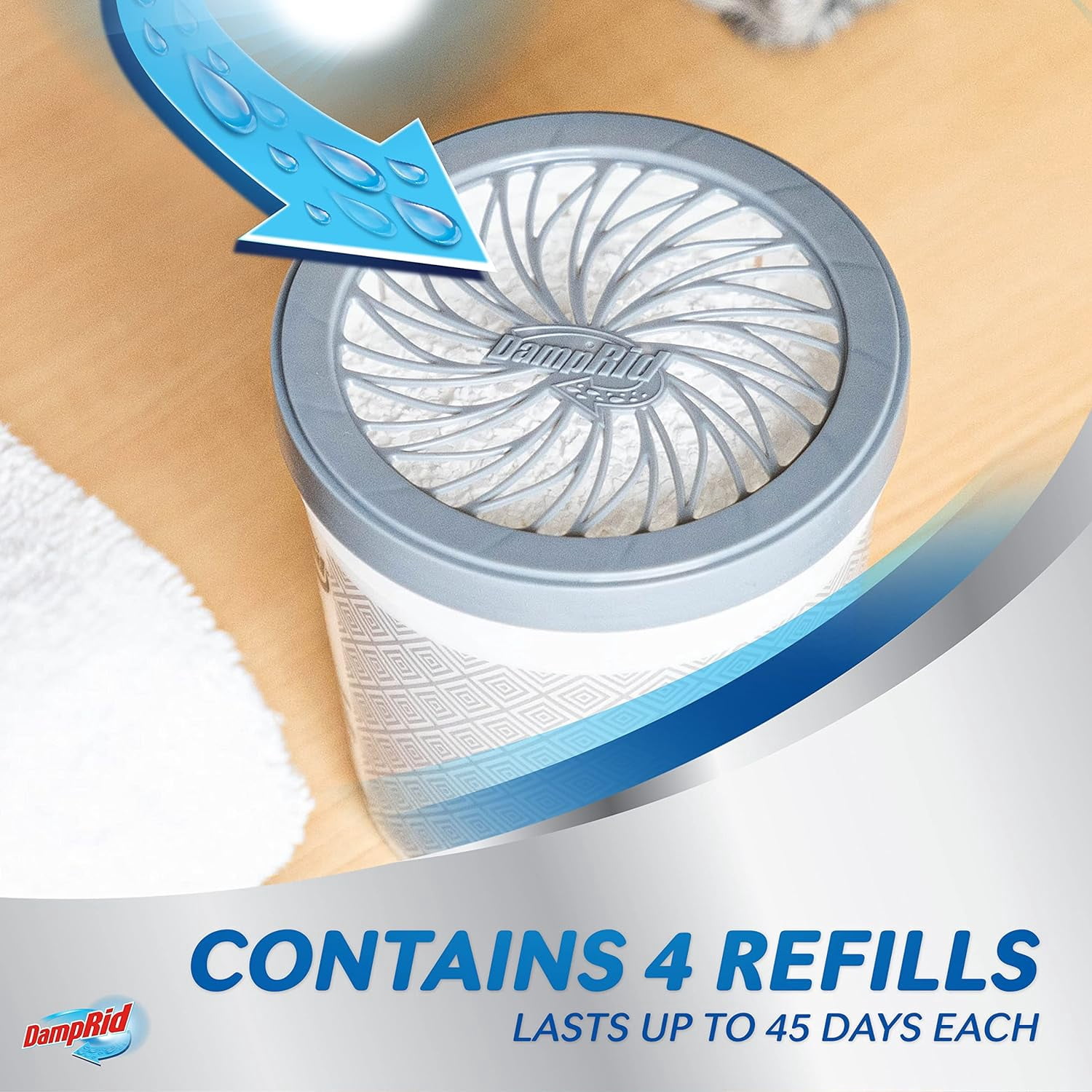 Refill Bag, 44 oz, 4-Pack - Fresh Scent Moisture Absorbers for Rooms with Excess Humidity, Long-Lasting, Eliminates Musty Odors and Creates Fresher Air