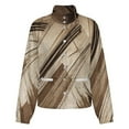 thumbnail image 5 of Jackets for Women Winter Coat Jackets Flannel Stand Collar Jacket(Abstract Sepia Brush Strokes Art,Size:S-4XL), 5 of 7